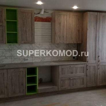 Прямая кухня цвета дерева Прямая кухня цвета дерева